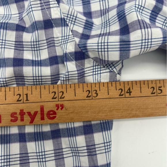 J.Crew Men’s XL Slim Flex Wrinkle Free Button-Up Shirt – Blue Plaid Cotton Blend - Picture 10 of 12